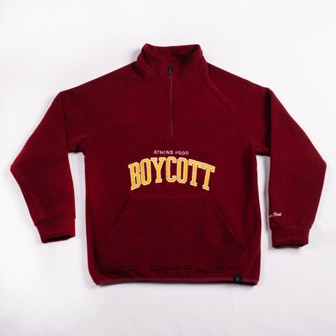 A.H.B. MAROON "BOYCOTT" EMBROIDERED FLEECE CREWNECK COD:008-374-004