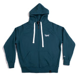 A.H.B. CYPRESS GREEN EMBROIDERED "BOYCOTT TAG" ZIP HOODIE COD:006-257-005