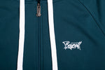 A.H.B. CYPRESS GREEN EMBROIDERED "BOYCOTT TAG" ZIP HOODIE COD:006-257-005