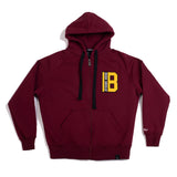 A.H.B. BORDEAUX EMBROIDERED "B" ZIP HOODIE COD:006-256-004