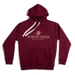 A.H.B. BORDEAUX EMBROIDERED "ATHENS STREET COLLEGE EMBLEM" HOODIE COD:001-288-004