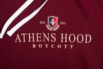 A.H.B. BORDEAUX EMBROIDERED "ATHENS STREET COLLEGE EMBLEM" HOODIE COD:001-288-004