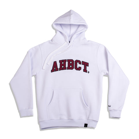 A.H.B. WHITE EMBROIDERED "AHBCT" HOODIE COD:001-274-001