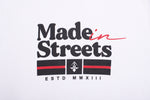 A.H.B. WHITE EMBROIDERED "MADE IN STREETS" CREWNECK COD:002-281-001