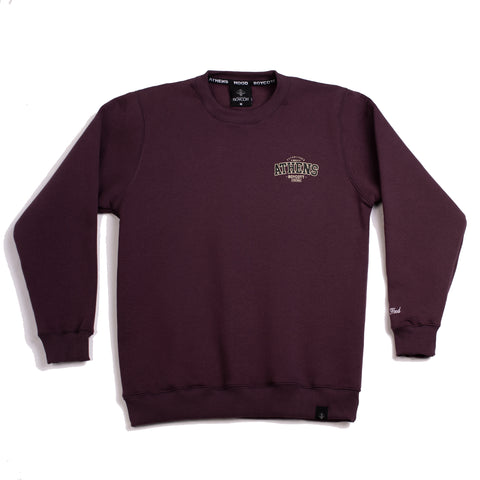 A.H.B. BURGUNDY "COLLEGE FLAG" CREWNECK COD:002-279-024