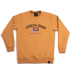 A.H.B. MUSTARD EMBROIDERED "ATHENS HOOD WORLDWIDE" CREWNECK COD:002-282-0028