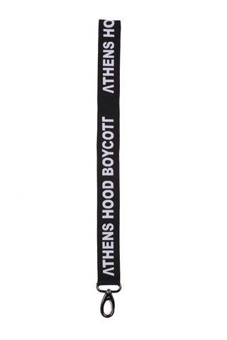 A.H.B. BLACK "ATHENS HOOD BOYCOTT" LANYARD