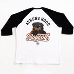 A.H.B. WHT/BLK "TEAM ROTTS" 3/4 REGLAN SLEEVE COD : 007-313-014