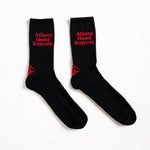 A.H.B.BLK/RED "BOYCOTT STATE OF MIND" SOCKS COD : 090-334-003