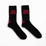 A.H.B.BLK/RED "BOYCOTT STATE OF MIND" SOCKS COD : 090-334-003