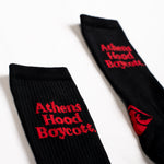 A.H.B.BLK/RED "BOYCOTT STATE OF MIND" SOCKS COD : 090-334-003