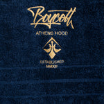 A.H.B. NAVY BLUE EMBROIDERED "BOYCOTT TAG" BEACH TOWEL