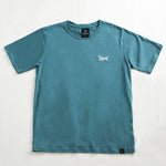 A.H.B. TURQUOISE "BOYCOTT TAG" EMBROIEDED T-SHIRT COD : 003-317-005