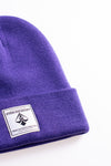 A.H.B. PURPLE “BOYCOTT” BEANIE (WHITE LOGO)