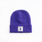 A.H.B. PURPLE “BOYCOTT” BEANIE (WHITE LOGO)